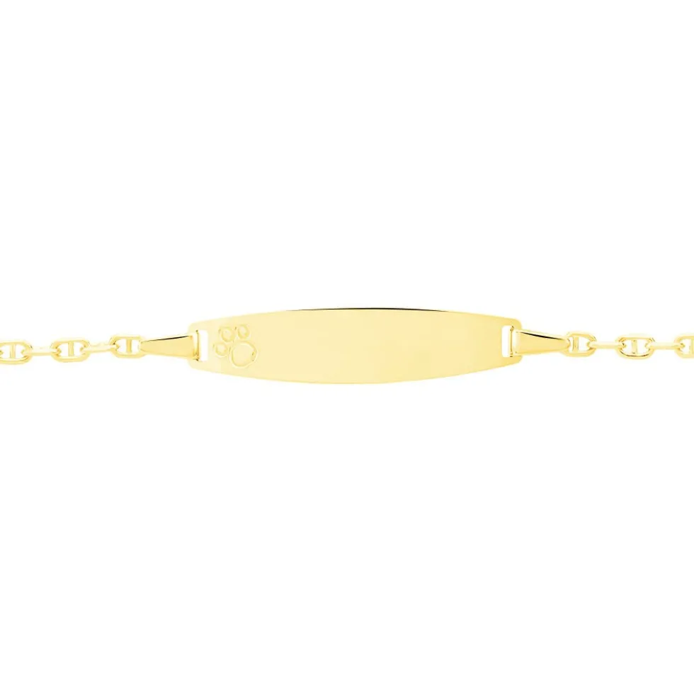 Bracelet Identité Fanelia Maille Marine Or Jaune