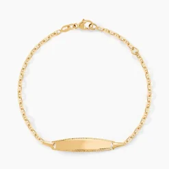 Bracelet Identité Fanelia Maille Marine Or Jaune