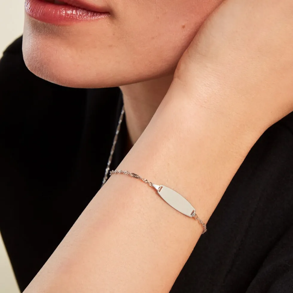 Bracelet Identité Myline Argent Blanc