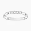 Bracelet Identité Vila Maille Alternee 1/2 Argent Blanc