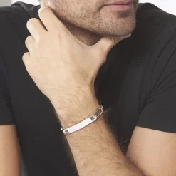 Bracelet Identité Vila Maille Alternee 1/2 Argent Blanc