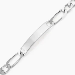 Bracelet Identité Vila Maille Alternee 1/2 Argent Blanc