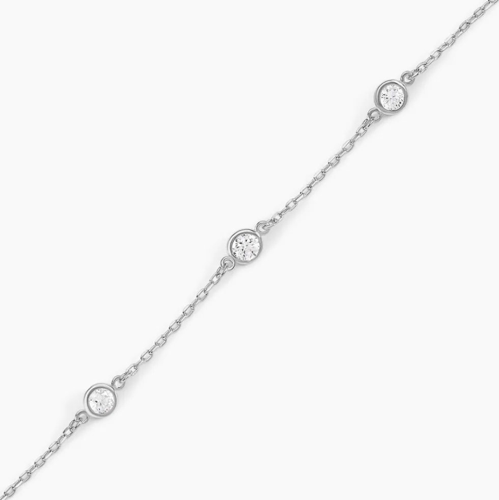 Bracelet Iseline Argent Blanc Oxyde De Zirconium