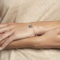 Bracelet Isin Argent Blanc Pierre De Synthese