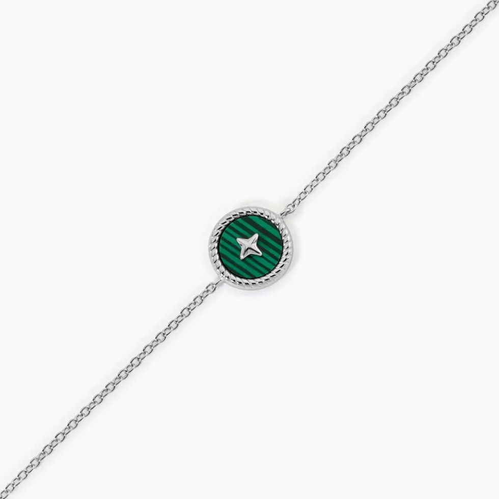 Bracelet Izarra Argent Blanc Malachite