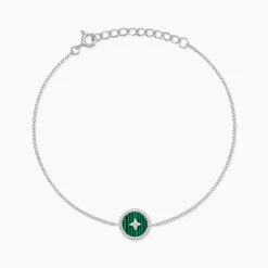 Bracelet Izarra Argent Blanc Malachite