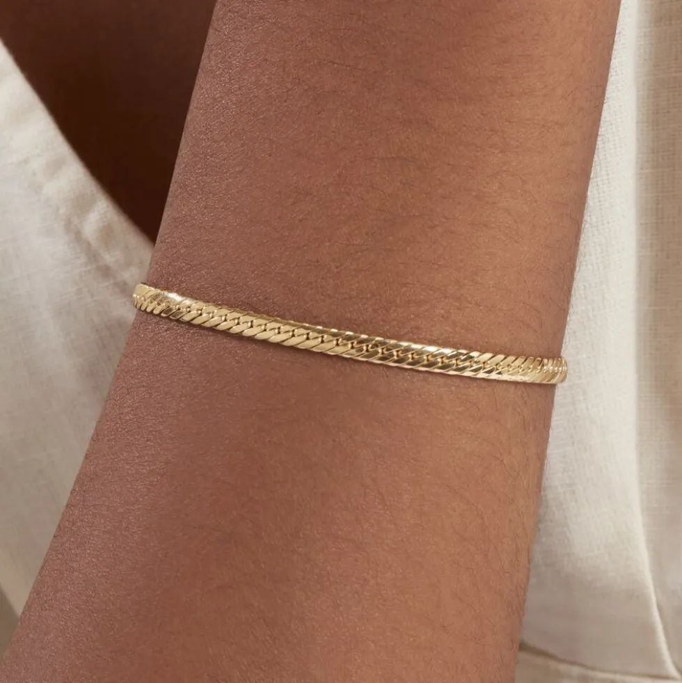 Bracelet Izel Maille Anglaise Or Jaune