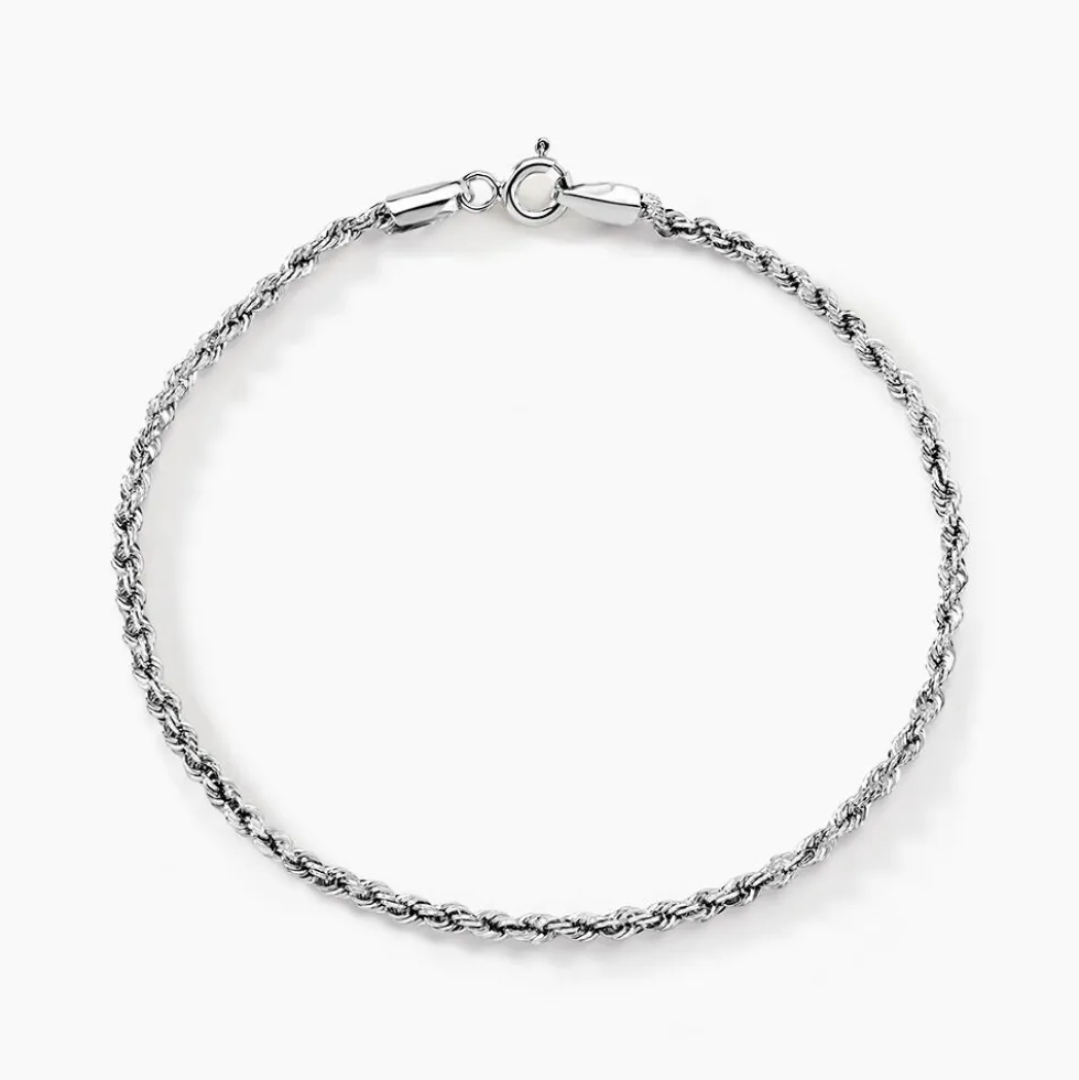 Bracelet Jerry Or Blanc Maille Corde
