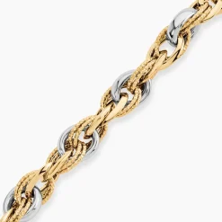 Bracelet Joice Maille Alternée Et Godronne Or Bicolore