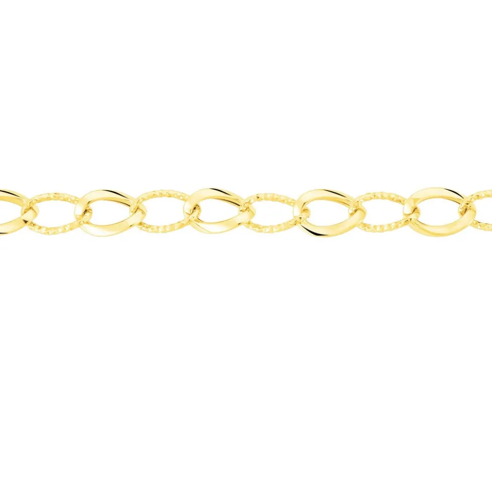 Bracelet Joice Maille Alternée Et Godronne Or Jaune