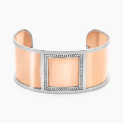 Bracelet Jonc Acier Blanc Strass