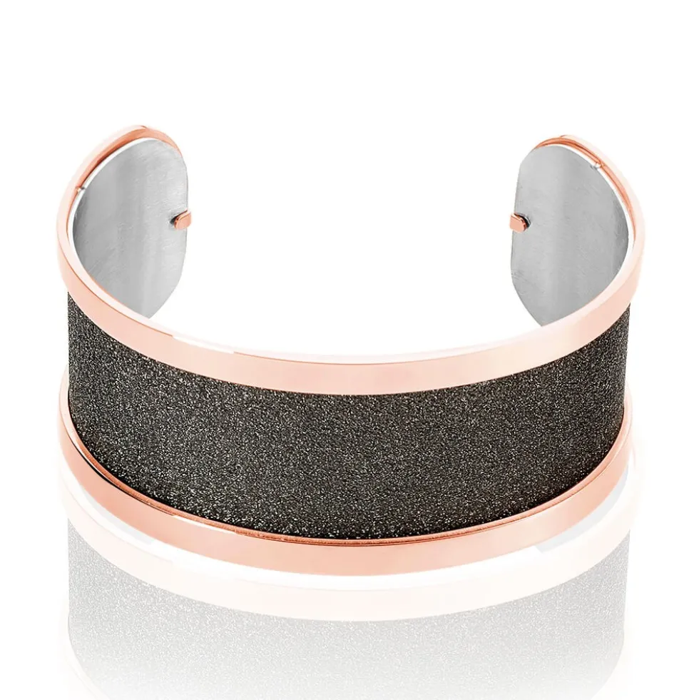 Bracelet Jonc Acier Rose