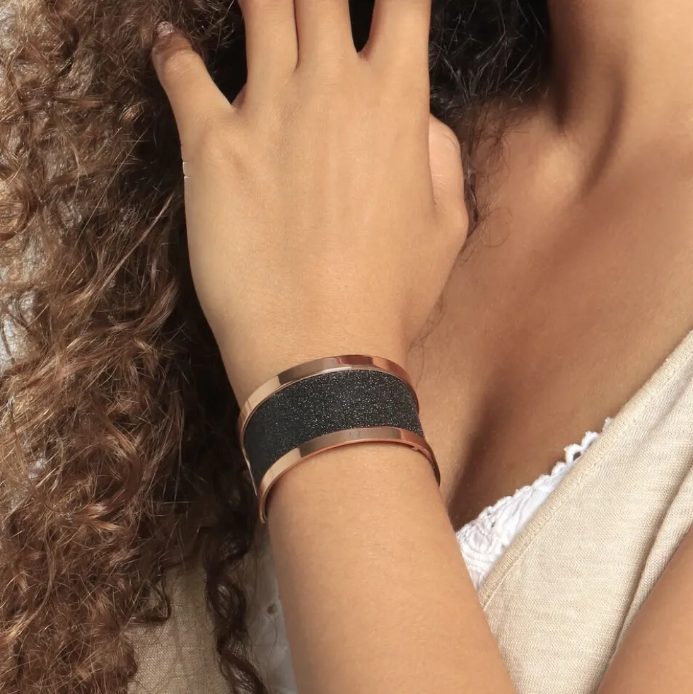 Bracelet Jonc Acier Rose