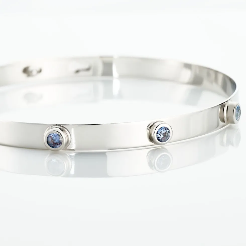 Bracelet Jonc Aleksandra Argent Blanc Oxyde De Zirconium