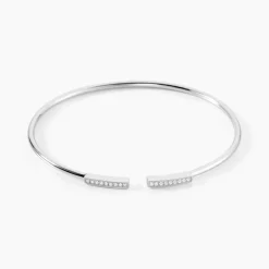 Bracelet Jonc Argent Blanc Djena Oxyde De Zirconium
