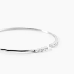 Bracelet Jonc Argent Blanc Djena Oxyde De Zirconium