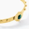 Bracelet Jonc Athena Acier Doré Malachite