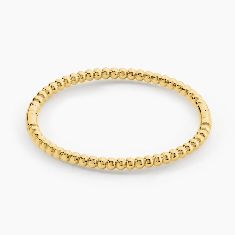 Bracelet Jonc Bulle Doree Acier Jaune