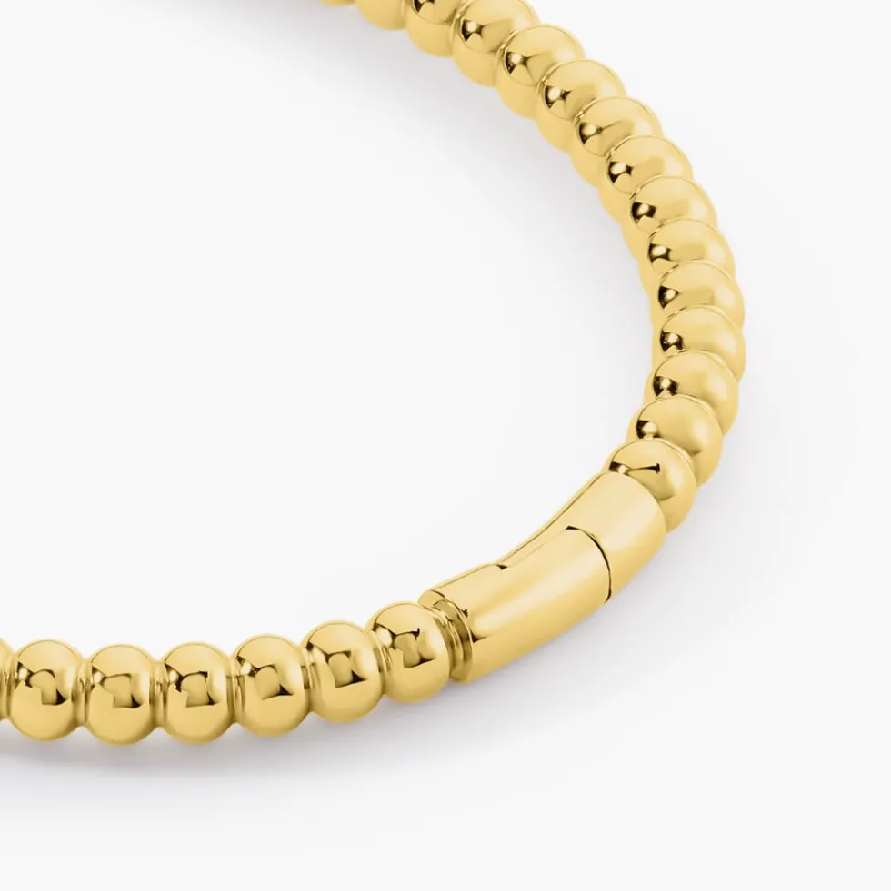 Bracelet Jonc Bulle Doree Acier Jaune