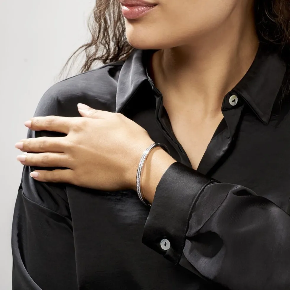 Bracelet Jonc Carinne Argent Blanc Oxyde De Zirconium
