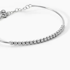 Bracelet Jonc Coralia Argent Blanc