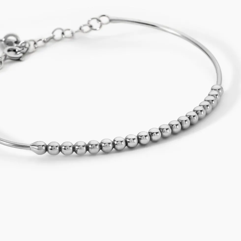 Bracelet Jonc Coralia Argent Blanc