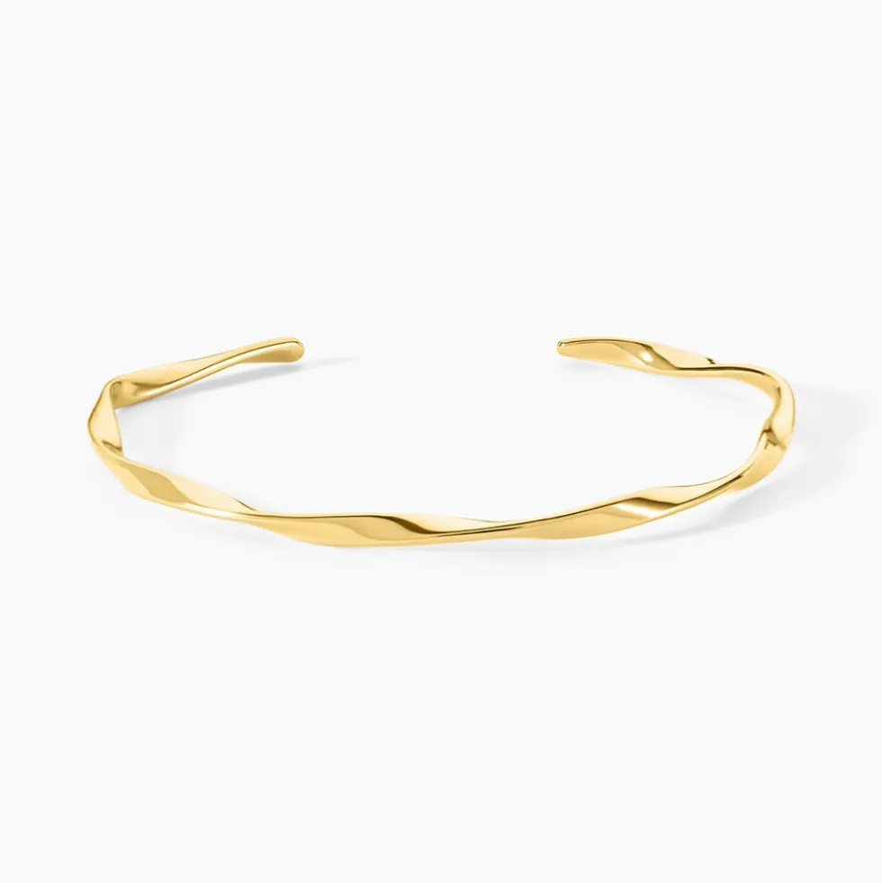 Bracelet Jonc Ecorsia Acier Jaune