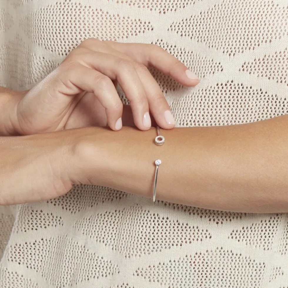 Bracelet Jonc Elorie Argent Blanc Oxyde De Zirconium