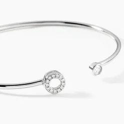 Bracelet Jonc Elorie Argent Blanc Oxyde De Zirconium