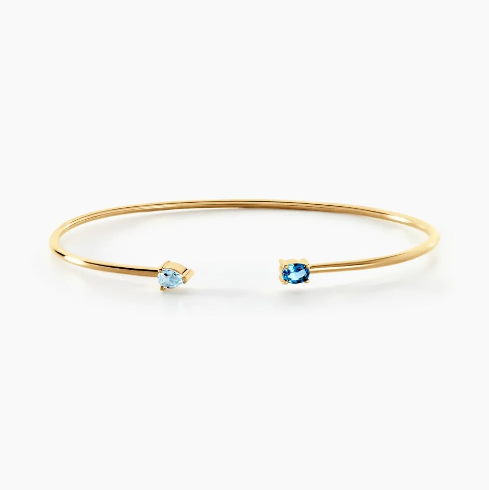 Bracelet Jonc Garden Or Jaune Topaze Oxyde De Zirconium