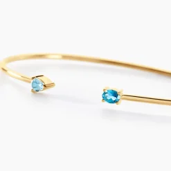 Bracelet Jonc Garden Or Jaune Topaze Oxyde De Zirconium