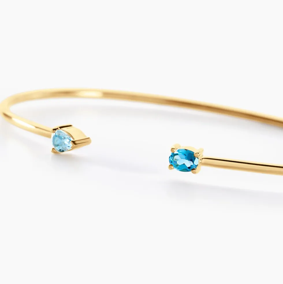 Bracelet Jonc Garden Or Jaune Topaze Oxyde De Zirconium