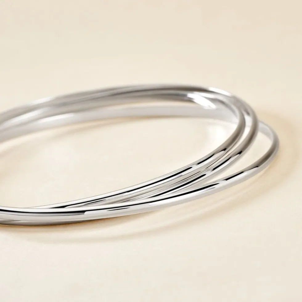 Bracelet Jonc Hugoline Argent Blanc