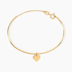 Bracelet Jonc Ida Coeur Or Jaune