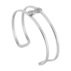 Bracelet Jonc Imagine Agnes Acier Blanc Cristal