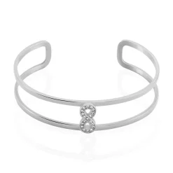 Bracelet Jonc Imagine Agnes Acier Blanc Cristal