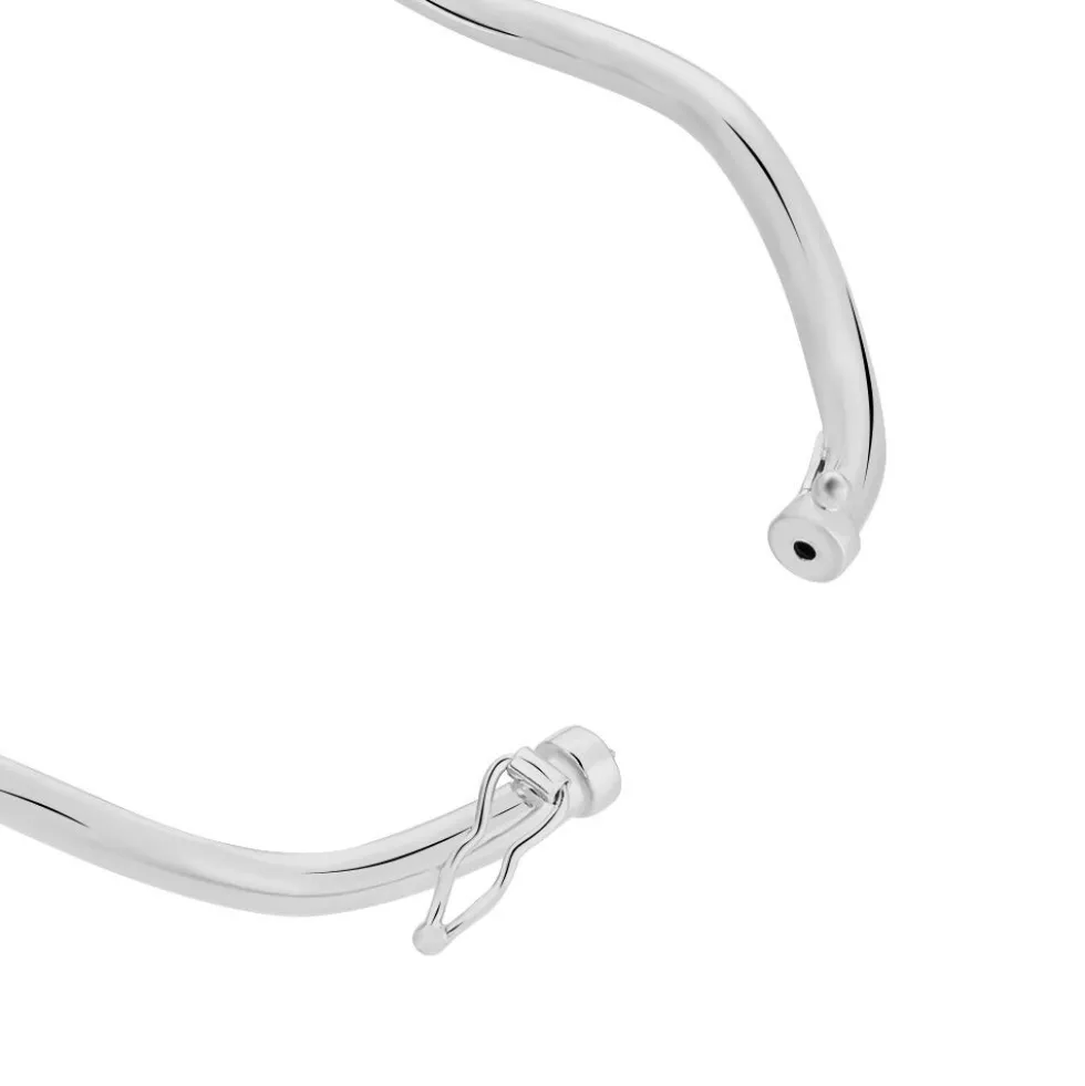 Bracelet Jonc Jennie Ondule Or Blanc