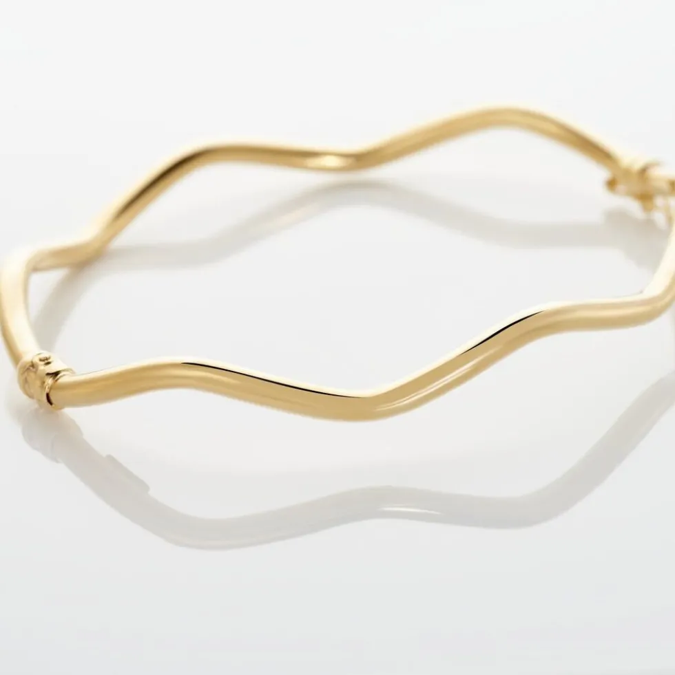 Bracelet Jonc Jennie Ondule Or Jaune