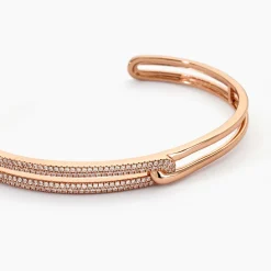 Bracelet Jonc Jessie Argent Rose Oxyde De Zirconium
