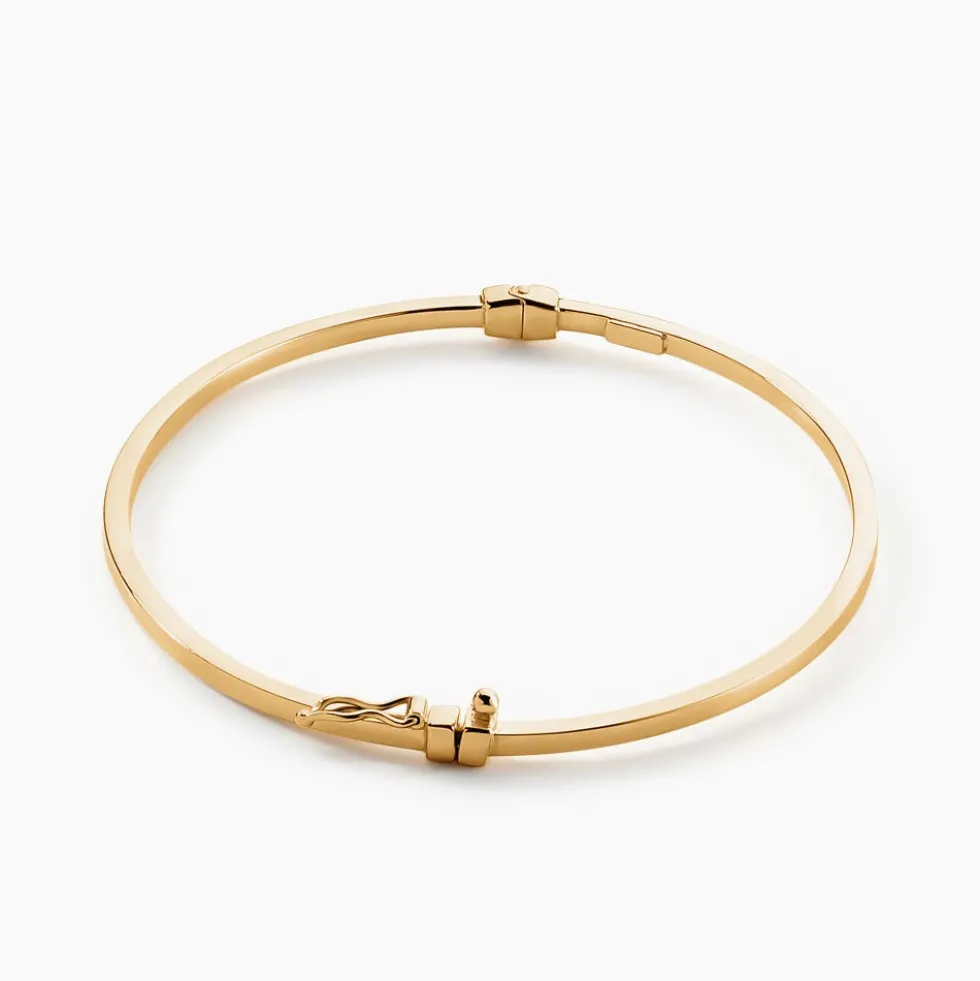 Bracelet Jonc Loise Fil Carre Lisse Or Jaune