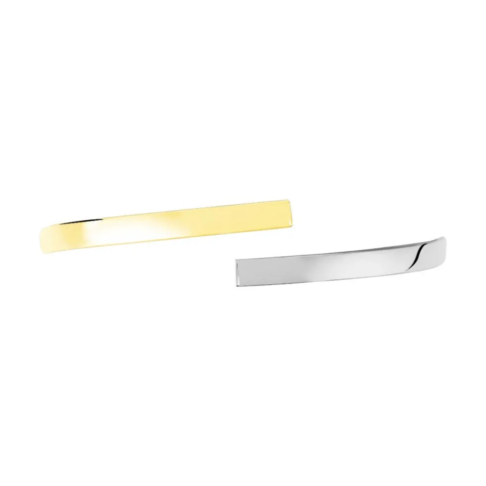 Bracelet Jonc Loise 2 Fils Carres Or Bicolore