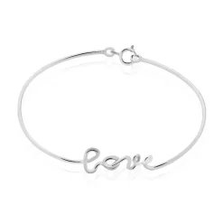 Bracelet Jonc Love Argent Blanc