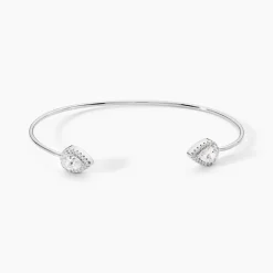 Bracelet Jonc Maddie Argent Blanc Oxyde De Zirconium