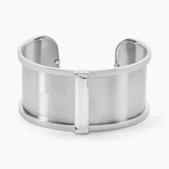 Bracelet Jonc Melvyna Acier Blanc Pierre De Synthese