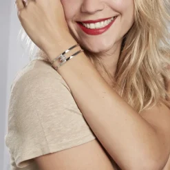 Bracelet Jonc Melyane Acier Blanc Strass