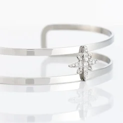 Bracelet Jonc Melyane Acier Blanc Strass