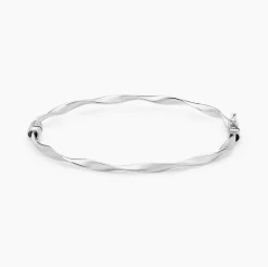 Bracelet Jonc Nathaelae Argent Blanc