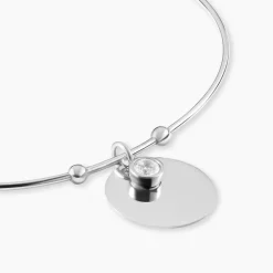 Bracelet Jonc Paula Argent Blanc Oxyde De Zirconium