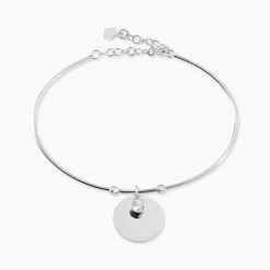 Bracelet Jonc Paula Argent Blanc Oxyde De Zirconium