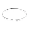 Bracelet Jonc Perline Argent Blanc Oxyde De Zirconium